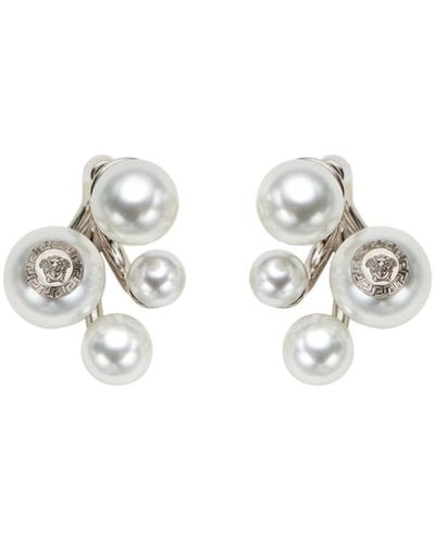 Versace Medusa Pearl Earrings - White