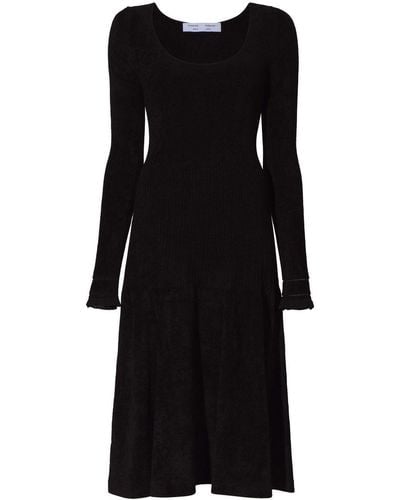 Proenza Schouler Knitted Flared Midi Dress - Black