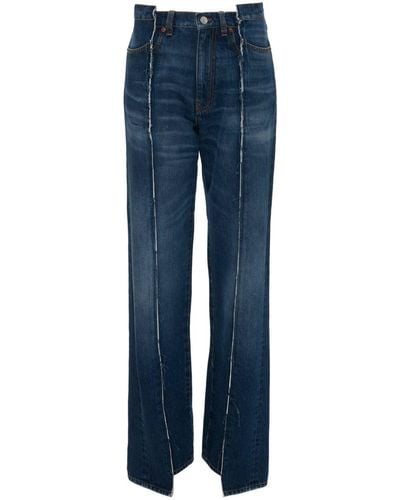 Victoria Beckham Asymmetric Straight-leg Jeans - Blue