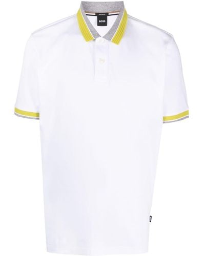BOSS コントラストカラー ポロシャツ - ホワイト