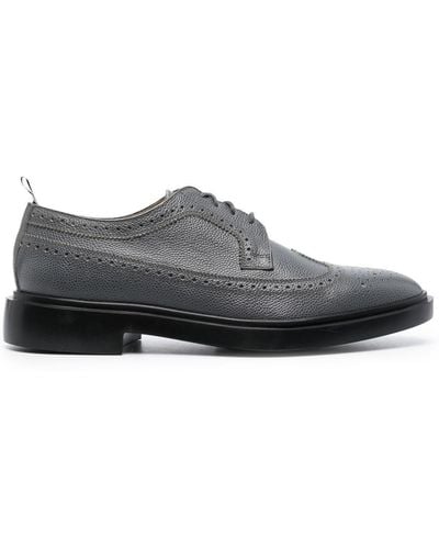 Thom Browne Almond-toe Leather Brogues - Grey