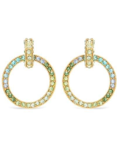 Oscar de la Renta Small Crystal-embellished Clip-on Earrings - Metallic