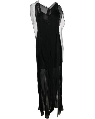 Victoria Beckham Semi-sheer Sleeveless Maxi Dress - Black