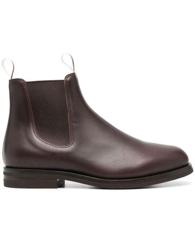 SCAROSSO William Iii Leather Chelsea Boots - Brown