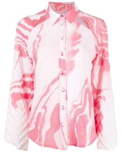 Thebe Magugu Cutout Abstract-print Shirt - Pink