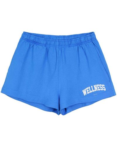 Sporty & Rich Wellness Motif-print Shorts - Blue