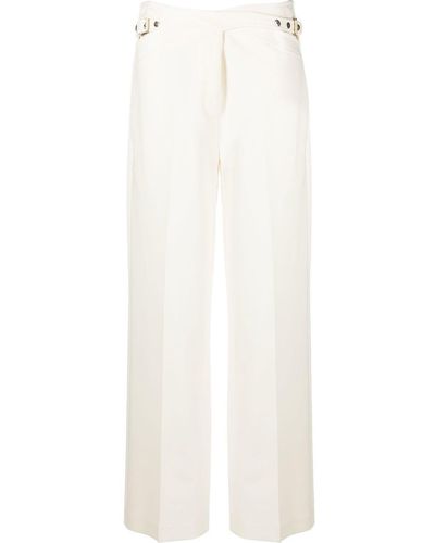 Dion Lee Embellished-pocket Wide-leg Trousers - White