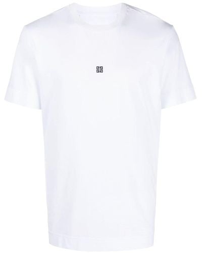 Givenchy T-shirt en coton à logo brodé - Blanc