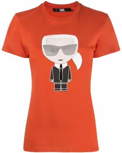 Karl Lagerfeld グラフィック Tシャツ - オレンジ