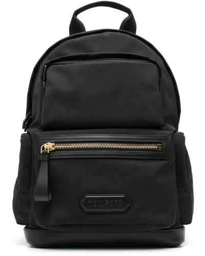 Tom Ford Logo-appliqué Backpack - Black