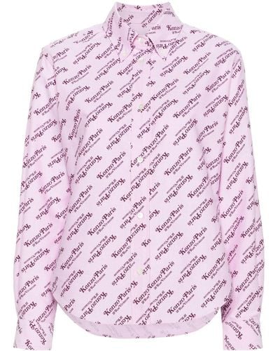 KENZO X Verdy Logo-Print Cotton Shirt - Pink