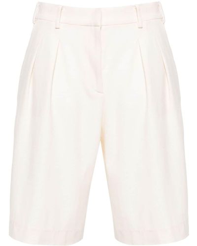 Maje Pleat-detail Tailored Shorts - White