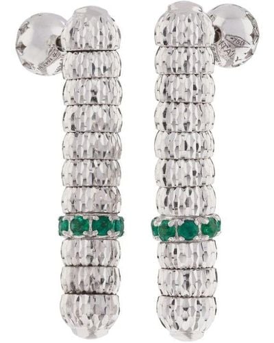Officina Bernardi 18kt White Gold Enigma Emerald Drop Earrings