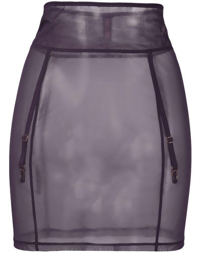 Maison Close L'amoureuse Sheer-mesh Waspie - Purple