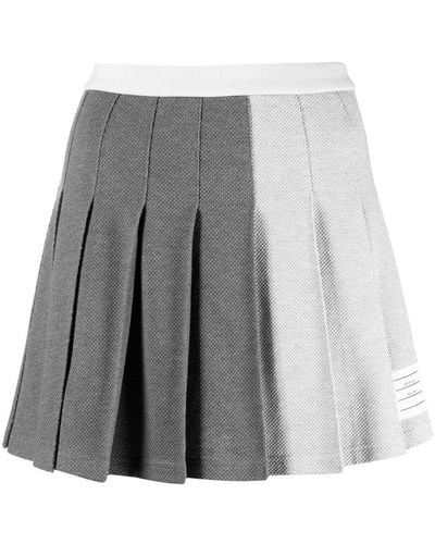 Thom Browne Two-tone Pleated Skirt - Gray