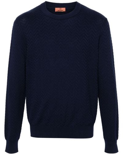 Missoni Zigzag-woven Cotton Sweater - Blue