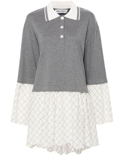 Our Legacy Reminiscing Paneled Mini Dress - Gray