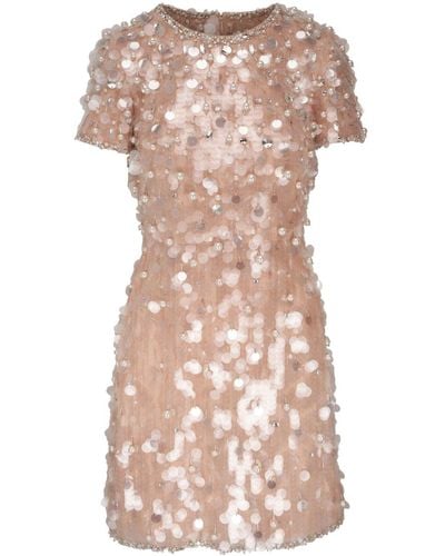 Carolina Herrera Mini-jurk Verfraaid Met Kralen - Roze