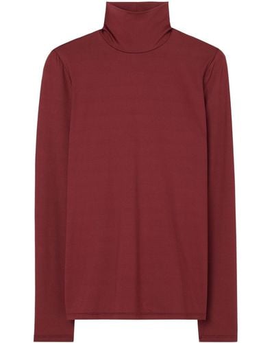 St. John Roll-neck Stretch-jersey Top - Red