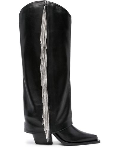 Le Silla Stiefel aus Leder 110mm - Schwarz