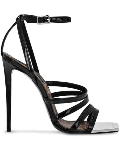 Philipp Plein Square-toe Patent Leather Sandals - Black
