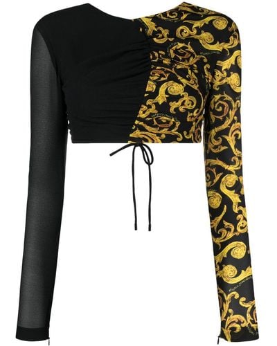 Versace Jeans Couture Top con motivo Barocco - Negro