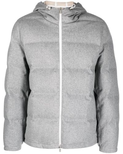 Brunello Cucinelli Padded Hooded Down Jacket - Grey
