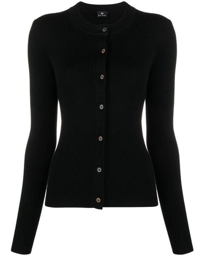 PS by Paul Smith Gerippter Cardigan - Schwarz