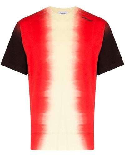 Ambush Camiseta con panel tie-dye - Rojo