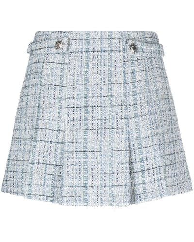Maje High-waisted Tweed Miniskirt - Blue
