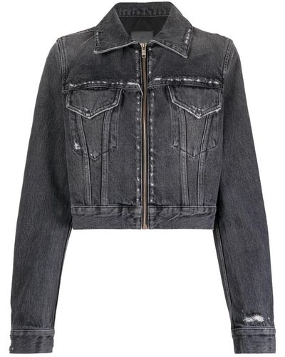 Givenchy Jeansjacke im Distressed-Look - Schwarz