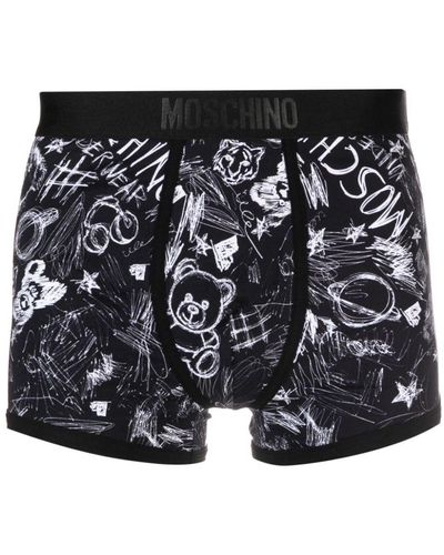 Moschino Teddy Bear-print Stretch-cotton Boxers - Black