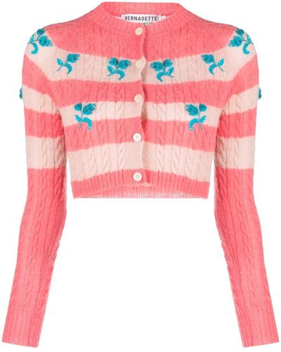 BERNADETTE Lily Embroidered Cardigan - Pink
