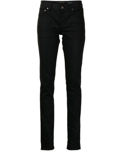 Saint Laurent Skinny Mid-rise Jeans - Black