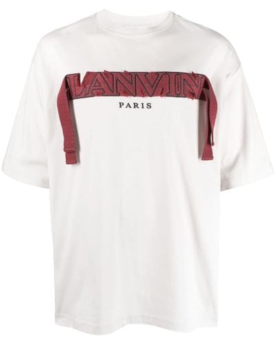 Lanvin T-Shirt mit Curb Lace-Stickerei - Weiß