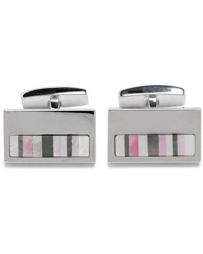 BOSS Engraved-logo Cufflinks - White