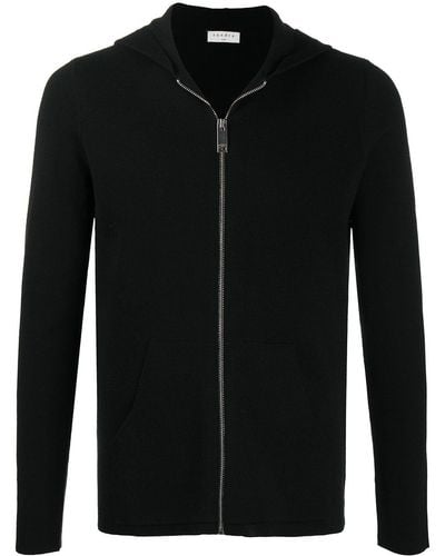 Sandro Hoodie zippé en maille fine - Noir