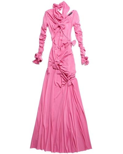 Balenciaga Knot Detail Cut-out Gown - Pink