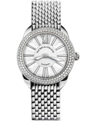 Backes & Strauss Orologio Piccadilly Renaissance Steel 33mm - Bianco