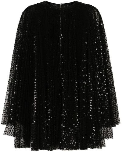 Dolce & Gabbana スパンコール フレアミニドレス - ブラック