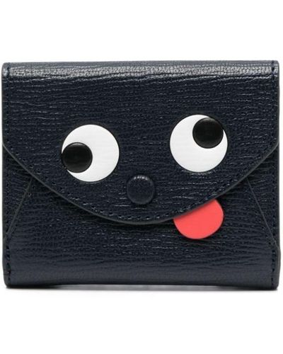 Anya Hindmarch Face-motif Faux-leather Wallet - Blue