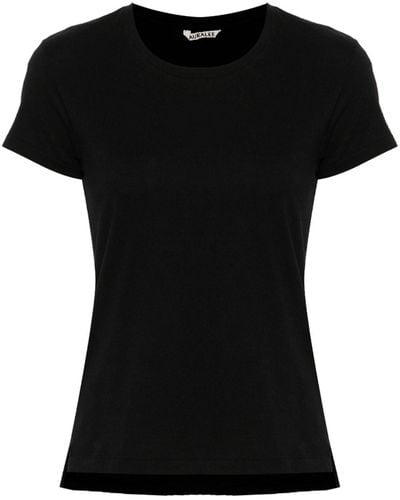 AURALEE Short-sleeve Cotton T-shirt - Black