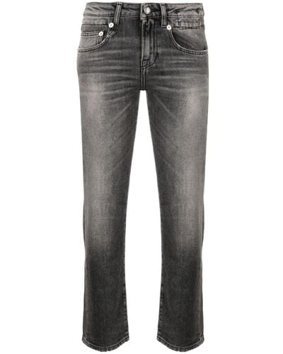 R13 Halbhohe Cropped-Jeans - Grau
