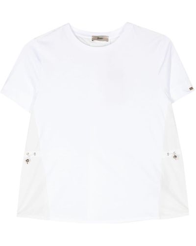Herno T-Shirt mit Kontrasteinsätzen - Weiß