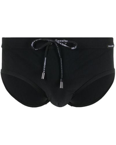 Dolce & Gabbana Logo-patch Swim Trunks - Black