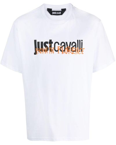 Just Cavalli Logo-print Cotton T-shirt - White