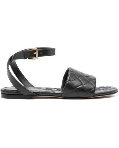 Bottega Veneta Quilted Leather Sandals - Black
