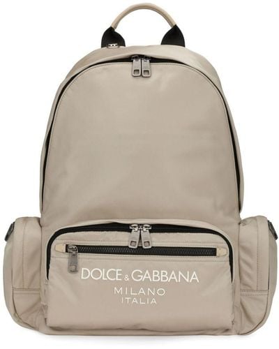 Dolce & Gabbana Logo-print Zipped Backpack - White