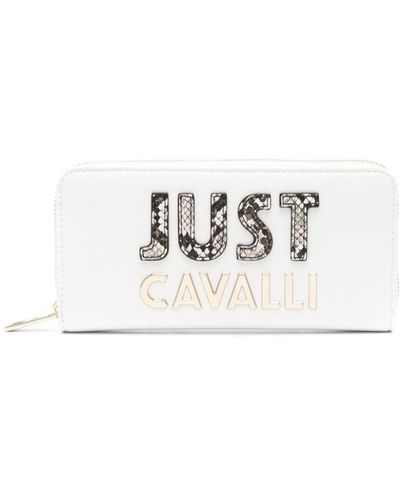 Just Cavalli Portefeuille zippé à logo lettre - Blanc