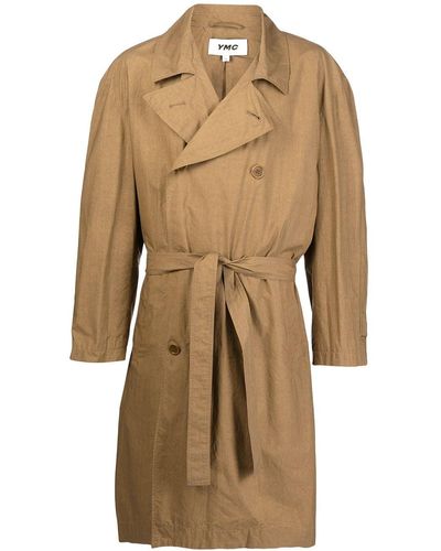 YMC Columbo Double-breasted Trench Coat - Brown